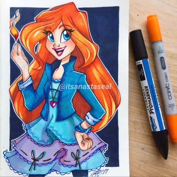 Винкс арт маркерами