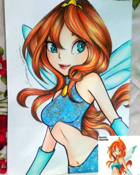 Винкс Блум для срисовки