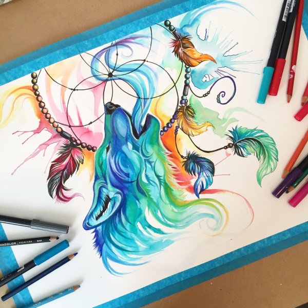 Рисунки художественными фломастерами