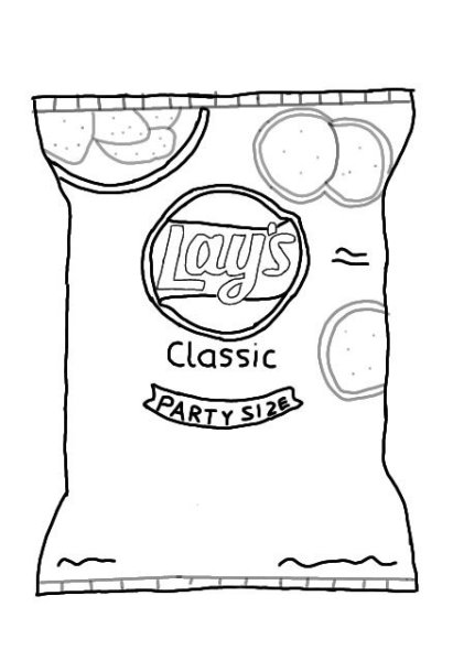 Нарисовать пачку чипсов