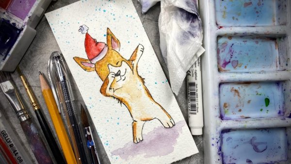 Скетчинг корги для начинающих