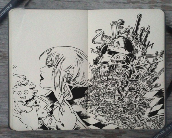 Наклейки Ходячий замок Хаяо Миядзаки