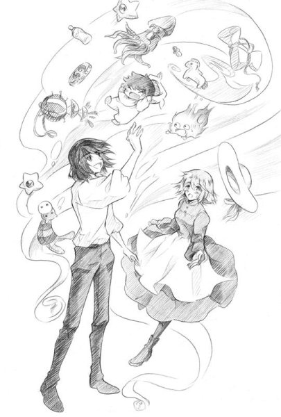 Скетчи аниме Ходячий замок