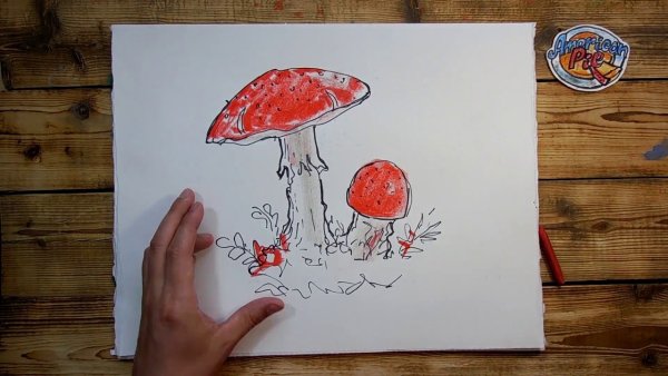 Мухомор фломастерами