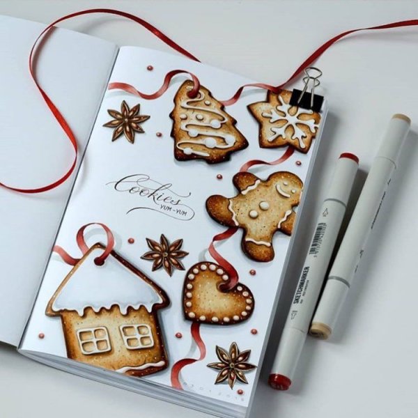 Новогодняя елка маркерами