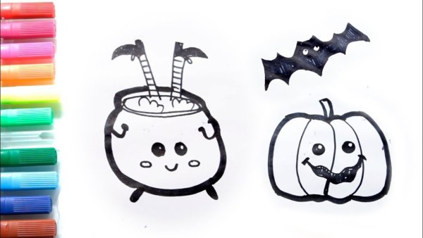Рисунки на Хэллоуин фломастерами