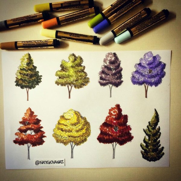 Дерево маркерами