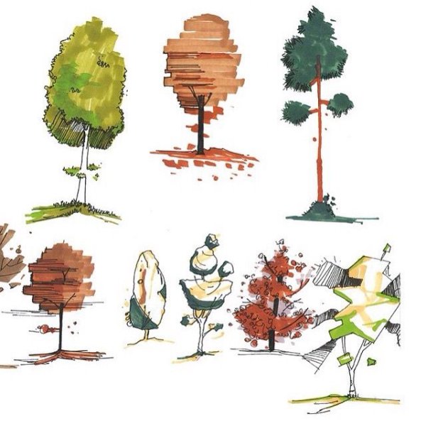 Стилизованные деревья