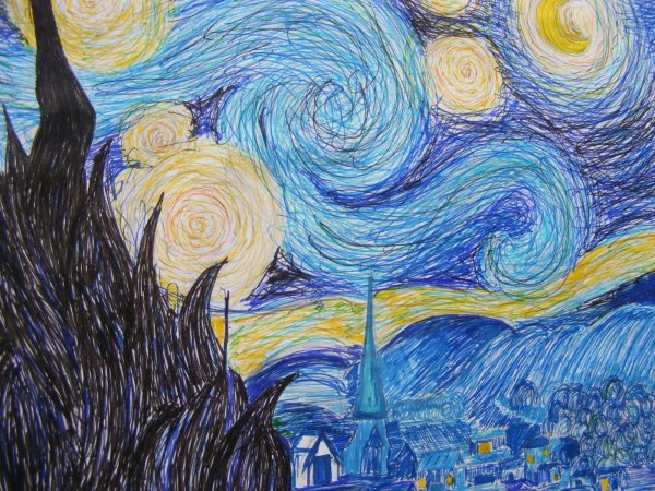 Импрессионизм Ван Гог Звездная ночь