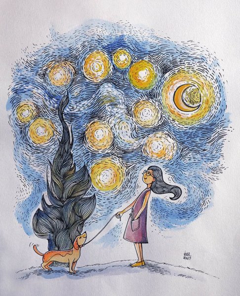 Иллюстрации в стиле Ван Гога