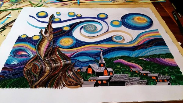 Звездная ночь Ван Гога квиллинг