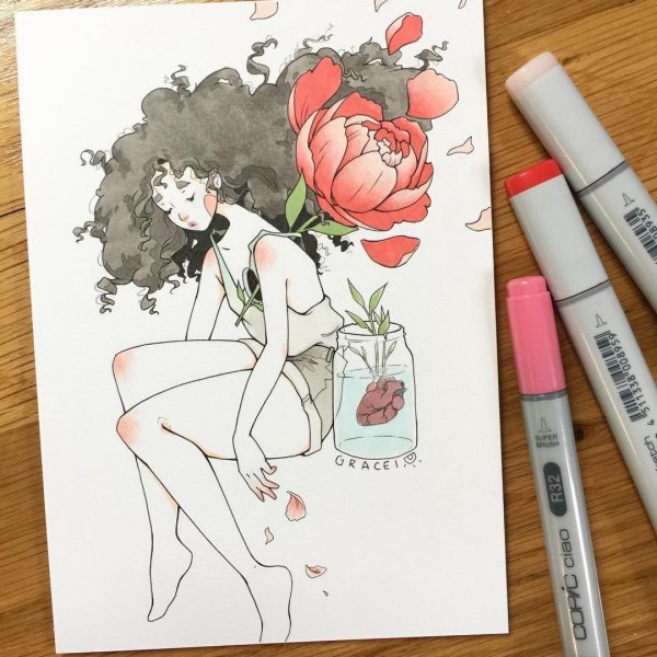 Рисунки спиртовыми маркерами