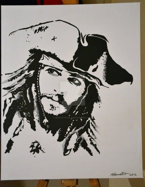 Портреты черным маркером Джонни Депп