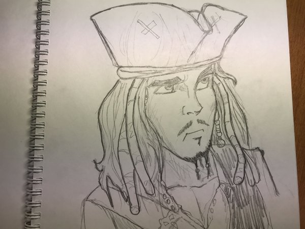 Капитан Джек Воробей для срисовки