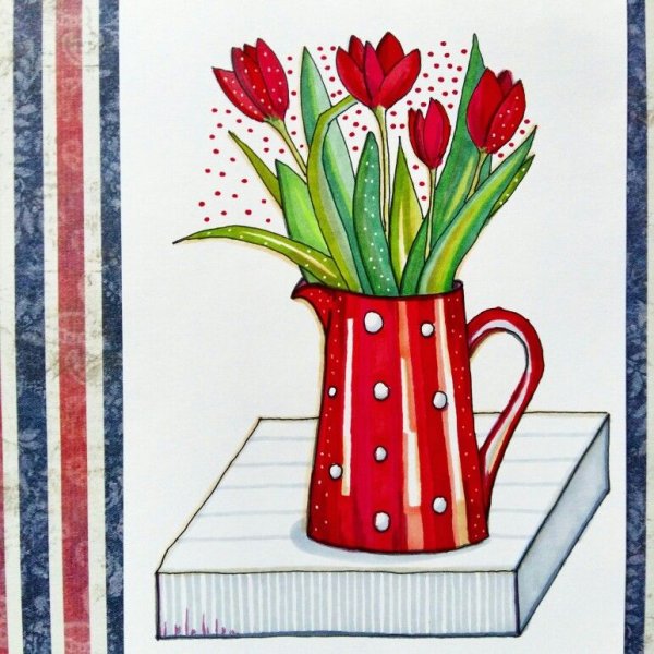 Тюльпаны скетч маркерами