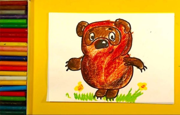 Урок рисования для малышей Винни пух