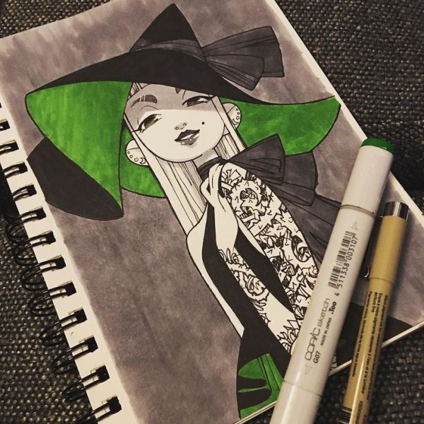 Арты в скетчбук маркерами