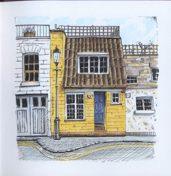 Домик фломастером