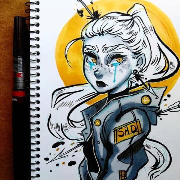 Арт маркерами скетчбук