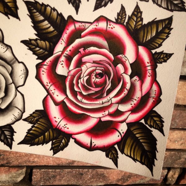 Роза скетч маркерами