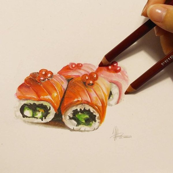 Роллы скетч маркерами