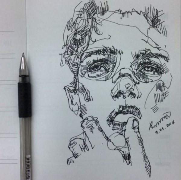 Чёрная ручка для рисования