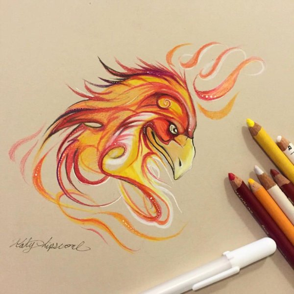 Рисунки фломастерами дракон