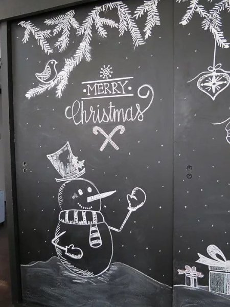Новогодняя грифельная доска
