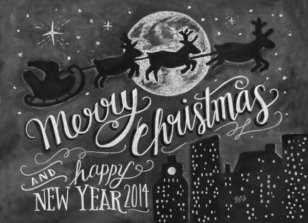 Меловая доска новый год