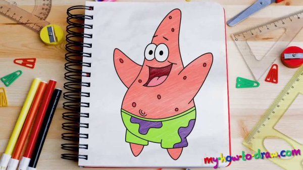 Нарисовать Патрика фломастерами