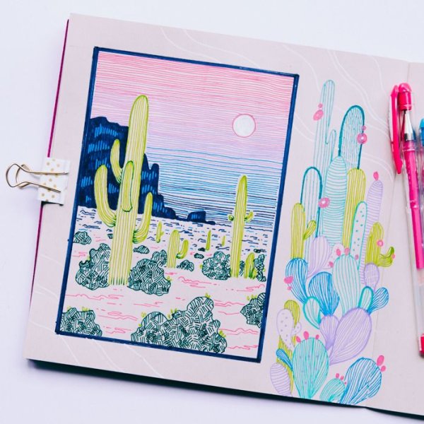 Блокнот для рисования маркерами