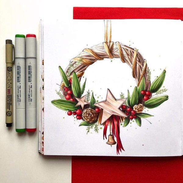 Новогодний фуд скетч