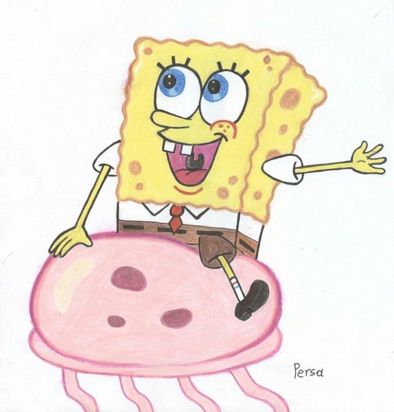 Легкие скетчи Спанч Боб