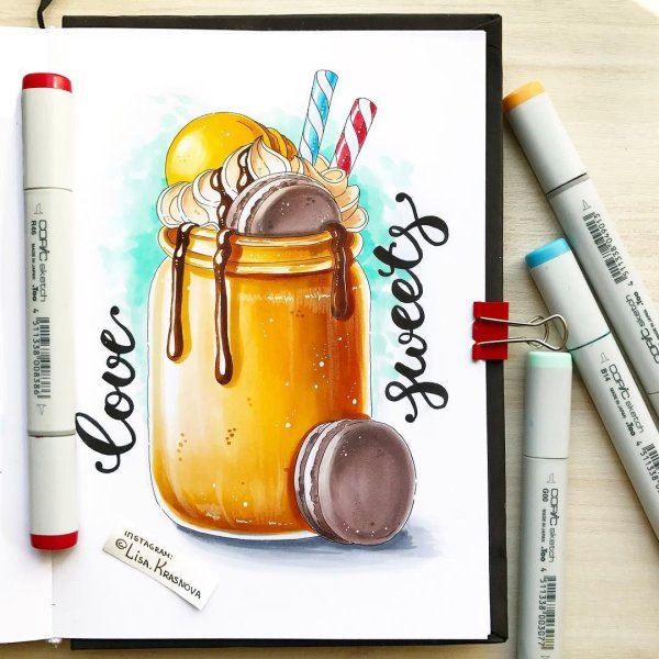 Роллы скетч маркерами