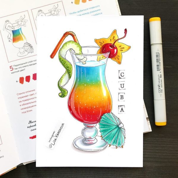 Яркие рисунки фломастерами