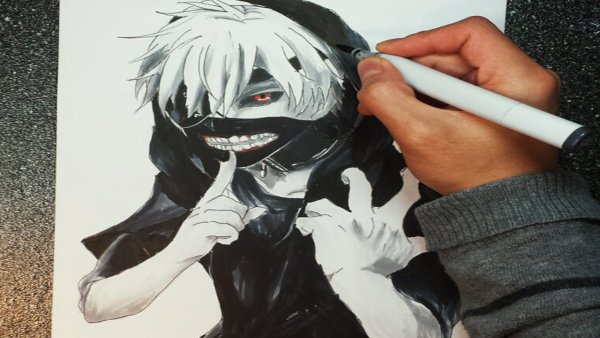 Канеки Кен фломастером