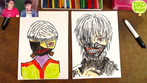 Рисунки Канеки в скетчбуке