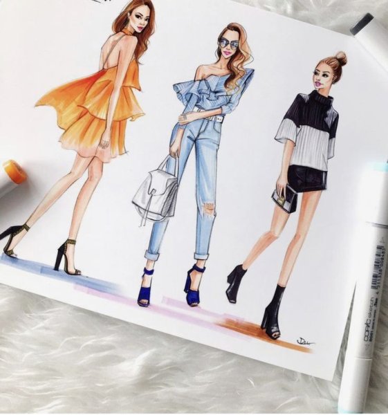 Скетчинг одежды