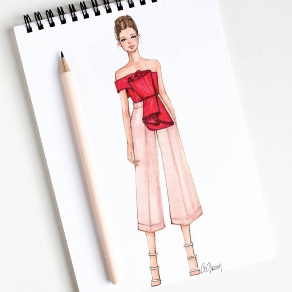 Зарисовки одежды в скетчбуке