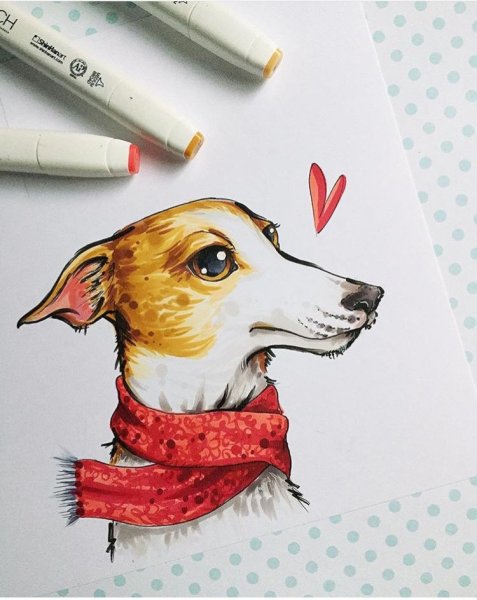 Рисунки маркерами животные