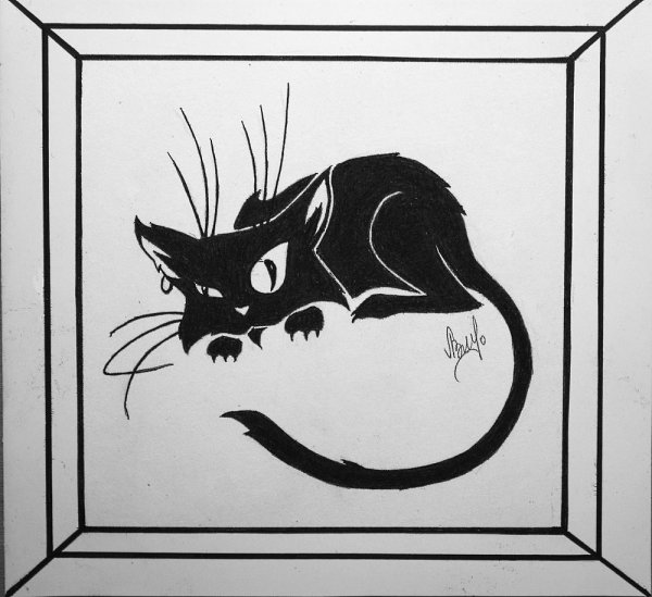 Рисунки маркером черным