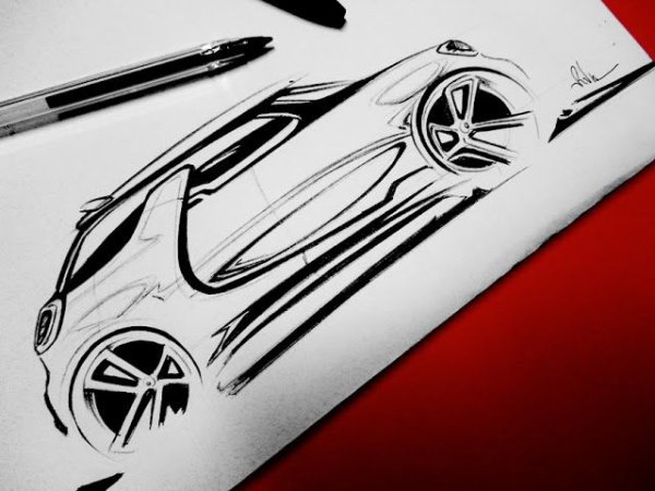 Рисунок автомобиля маркерами