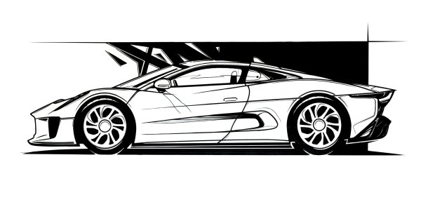 Скетч авто в профиль