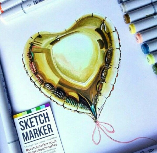 Скетч воздушные шарики маркерами