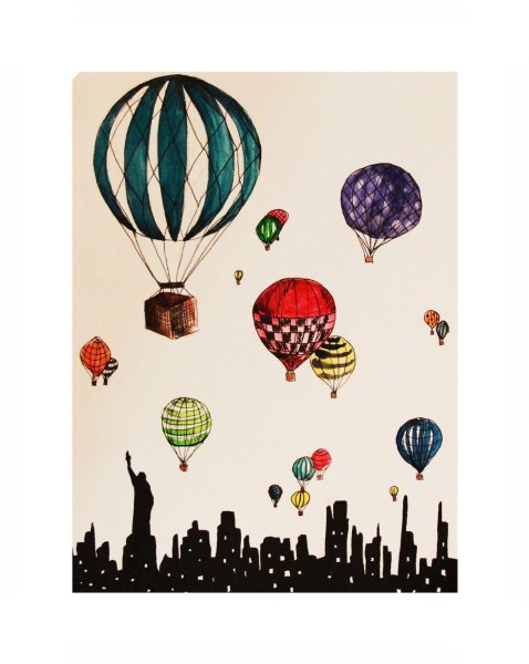 Акварельный скетч воздушный шар