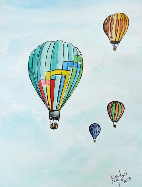 Воздушный шар фломастерами