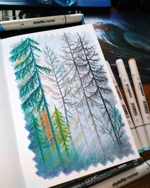 Рисунки маркерами путешествие