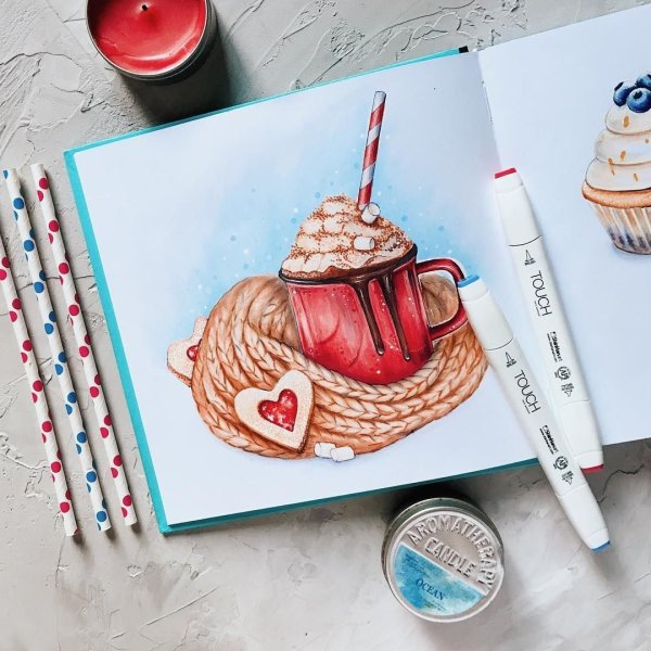 Открытки маркерами