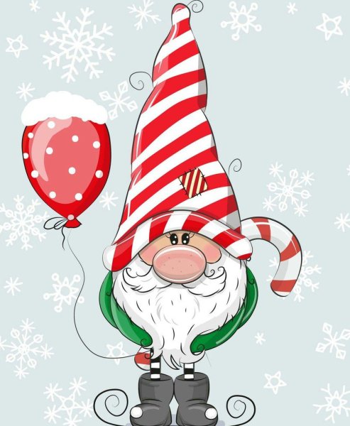 Новогодний Гном рисунок