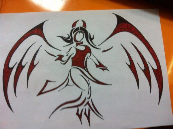 Ангел рисунок маркерами